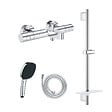 GROHE - Pack mitigeur BD thermostatique Grohtherm 800 Cosmopolitan + Douchette Vitalio Comfort + Barre + Flexible - vignette