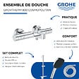 GROHE - Pack mitigeur BD thermostatique Grohtherm 800 Cosmopolitan + Douchette Vitalio Comfort + Barre + Flexible - vignette