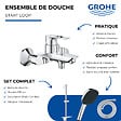 GROHE - Pack mitigeur BD mécanique Start Loop + Douchette Vitalio Comfort 110 + Barre Quickflix Vitalio Smartactive + Flexible - vignette