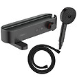 HANSGROHE - Pack mitigeur bain douche thermostatique ShowerTablet Select + Flexible Isiflex + Douchette Pulsify 3 jets Noir mat - vignette