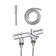 GROHE - Mitigeur baignoire thermostatique Precision Trend avec colonnettes Idro'Flex + Douchette 1 jet + Flexible - vignette