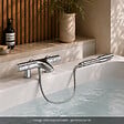 GROHE - Mitigeur baignoire thermostatique Precision Trend avec colonnettes Idro'Flex + Douchette 1 jet + Flexible - vignette
