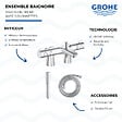 GROHE - Mitigeur baignoire thermostatique Precision Trend avec colonnettes Idro'Flex + Douchette 1 jet + Flexible - vignette