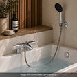 GROHE - Mitigeur baignoire thermostatique Precision Trend avec colonnettes Idro'Flex + Douchette 2 jets Start + Flexible + Support - vignette