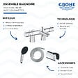 GROHE - Mitigeur baignoire thermostatique Precision Trend avec colonnettes Idro'Flex + Douchette 2 jets Start + Flexible + Support - vignette
