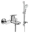 HANSGROHE - Pack mitigeur baignoire mécanique Logis + Ensemble de douche Crometta 2 jets blanc/chromé - vignette