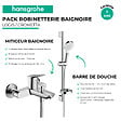 HANSGROHE - Pack mitigeur baignoire mécanique Logis + Ensemble de douche Crometta 2 jets blanc/chromé - vignette