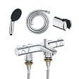 GROHE - Mitigeur baignoire thermostatique Grohtherm 800 avec colonnettes Idro'Flex + Douchette 2 jets Start + Flexible + Support - vignette