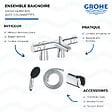 GROHE - Mitigeur baignoire thermostatique Grohtherm 800 avec colonnettes Idro'Flex + Douchette 2 jets Start + Flexible + Support - vignette