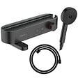 HANSGROHE - Pack mitigeur bain douche thermostatique ShowerTablet Select + Flexible Designflex + Douchette Pulsify 3 jets Noir mat - vignette
