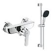 GROHE - Pack mitigeur douche mécanique Quickfix Get + Ensemble carré barre et pommeau de douche 2 jets Vitalio Comfort 110 Chromé - vignette