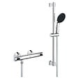 GROHE - Precision Flow Set de douche avec mitigeur thermostatique + Douchette + Barre 60 cm, chrome (G34800001) - vignette