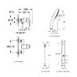 GROHE - Pack mitigeur douche monocommande BauLoop + Douchette Vitalio Comfort 110 + Barre Quickflix Vitalio Smartactive + Flexible - vignette