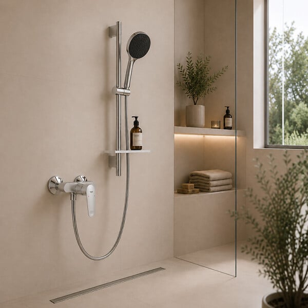 GROHE - Pack mitigeur douche mécanique Swift 2023 + Douchette Vitalio Start 110 + Barre Quickflix Vitalio Smartactive + Flexible - large