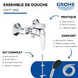 GROHE - Pack mitigeur douche mécanique Swift 2023 + Douchette Vitalio Start 110 + Barre Quickflix Vitalio Smartactive + Flexible - vignette