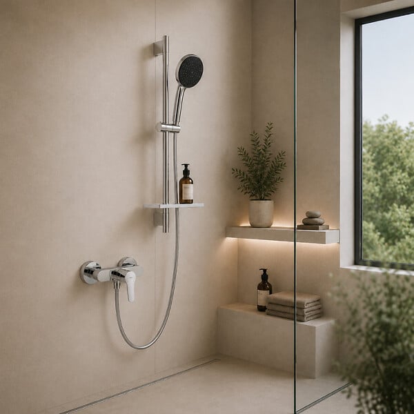 GROHE - Pack mitigeur douche mécanique Start + Douchette Vitalio Start 110 + Barre Quickflix Vitalio Smartactive + Flexible - large
