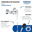 GROHE - Pack mitigeur douche mécanique Swift + Douchette Vitalio Comfort 110 + Barre Quickflix Vitalio Smartactive + Flexible - vignette