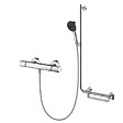 HANSGROHE - Mitigeur thermostatique Ecostat Comfort + Barre PMR Unica droite + Pommeau Pulsify Select 3 jets + Flexible Metaflex - vignette