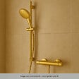 DURAVIT - Pack mitigeur douche thermostatique 1000 + Barre 90 cm + Pommeau 3 jets + Flexible 160 cm Doré poli - vignette