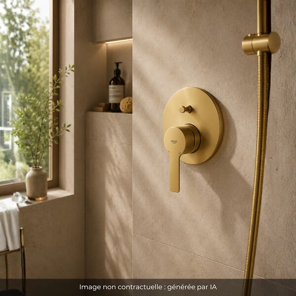GROHE - Façade mitigeur mécanique encastré Lineare + Corps encastré Rapido Smartbox Cool Sunrise - large