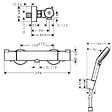 HANSGROHE - Ecostat 1001 CL Pack Mitigeur Thermostatique douche + Set Crometta Porter’S Douchette Vario / 1,25m (13211000-Vario) - vignette