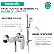 HANSGROHE - Pack mitigeur douche mécanique Vernis Blend chromé + Ensemble de douche Crometta 2 jets blanc/chromé - vignette