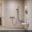 HANSGROHE - Mitigeur thermostatique Ecostat Comfort Care + Barre PMR Unica droite + Pommeau Pulsify Select 3jets + Flexible Metaflex - vignette