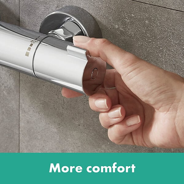 HANSGROHE - Ecostat 1001 CL Pack Mitigeur Thermostatique bain/douche + Set Crometta Porter’S 1,25m / Douchette Vario (13201000-Vario) - large