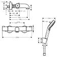 HANSGROHE - Ecostat 1001 CL Pack Mitigeur Thermostatique bain/douche + Set Crometta Porter’S 1,25m / Douchette Vario (13201000-Vario) - vignette
