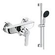GROHE - Pack mitigeur douche mécanique Quickfix Get + Ensemble rond barre et pommeau de douche 2 jets Vitalio Comfort 110 Chromé - vignette