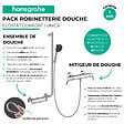 HANSGROHE - Mitigeur thermostatique Ecostat Comfort Care + Barre PMR Unica gauche + Pommeau Pulsify Select 3 jets + Flexible Isiflex - vignette