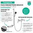 HANSGROHE - Mitigeur thermostatique Ecostat Comfort Care + Barre PMR Unica gauche + Pommeau Pulsify Select + Flexible Designflex - vignette