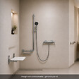 HANSGROHE - Mitigeur thermostatique Ecostat Comfort Care + Barre PMR Unica gauche + Pommeau Pulsify Select 3jets + Flexible Metaflex - vignette
