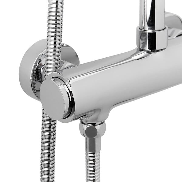SWISS AQUA TECHNOLOGIES - Système de douche mural avec mitigeur monocommande + douche de tête + douchette à main 3 jets, chrome (SATSSPKNEW) - large