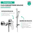 HANSGROHE - Pack mitigeur douche mécanique Logis chromé + Ensemble de douche Crometta 2 jets blanc/chromé - vignette