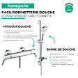 HANSGROHE - Pack mitigeur douche thermostatique Ecostat Comfort Care chromé + Ensemble de douche Crometta 2 jets blanc/chromé - vignette