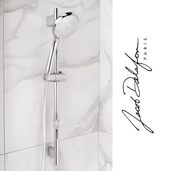 JACOB DELAFON - Mitigeur de douche thermostatique Simone + ensemble de douche Awaken - large