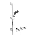 HANSGROHE - Pack mitigeur douche thermostatique Ecostat Comfort chromé + Ensemble de douche Crometta 2 jets blanc/chromé - vignette