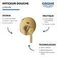 GROHE - Façade robinet encastré monocommande 2 sorties Lineare Cool Sunrise - vignette
