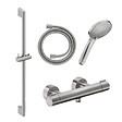 DURAVIT - Pack mitigeur douche thermostatique 1000 + Barre 90 cm + Pommeau 3 jets + Flexible 160 cm Inox brossé - vignette