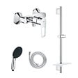 GROHE - Pack mitigeur douche mécanique StartLoop + Douchette Vitalio Start 110 + Barre Quickflix Vitalio Smartactive + Flexible - vignette