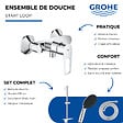 GROHE - Pack mitigeur douche mécanique StartLoop + Douchette Vitalio Start 110 + Barre Quickflix Vitalio Smartactive + Flexible - vignette