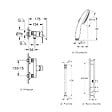 GROHE - Pack mitigeur douche mécanique StartLoop + Douchette Vitalio Start 110 + Barre Quickflix Vitalio Smartactive + Flexible - vignette
