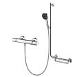 HANSGROHE - Mitigeur thermostatique Ecostat Comfort + Barre PMR Unica droite + Pommeau Pulsify Select 3 jets + Flexible Designflex - vignette