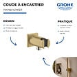 GROHE - Coude à encastrer 1/2" avec support Rainshower Cool Sunrise - vignette