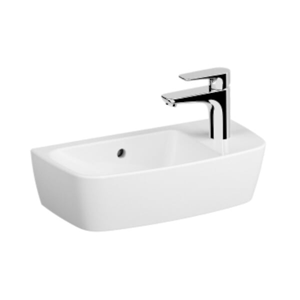 VITRA - Vitra Shift lavabo 50 x 25 cm avec trou de robinetterie à droite, blanc brillant (7070-003-0921) - large