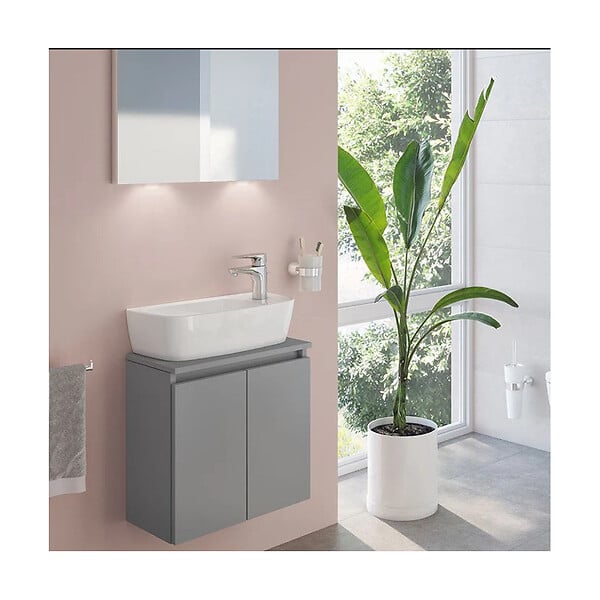 VITRA - Vitra Shift lavabo 50 x 25 cm avec trou de robinetterie à droite, blanc brillant (7070-003-0921) - large