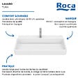 ROCA - Lavabo mural autoportant Tura blanc brillant 80 cm - vignette