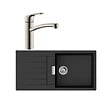 HANSGROHE - Evier 1 bac 980 S52 synthèse noir + robinet de cuisine Focus M41 160 aspect acier inox - vignette