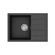SWISS AQUA TECHNOLOGIES - 62x44 cm évier avec égouttoir réversible en Granite, à encastrer, noir + mitigeur lavabo/cuisine Grohe Start (SATSE2BG430) - vignette